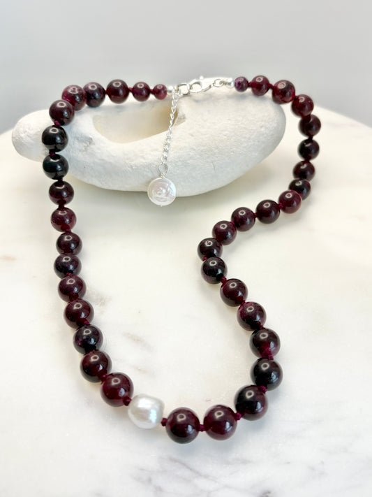 Garnet O’Clock Necklace