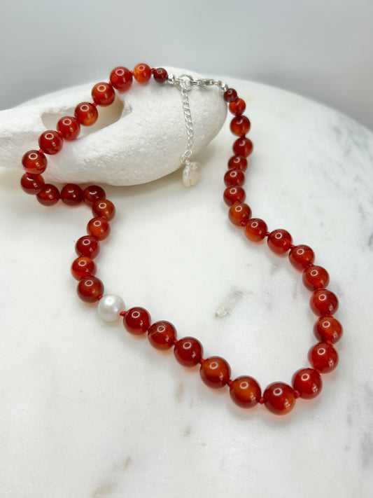 Carnelian O’Clock Necklace