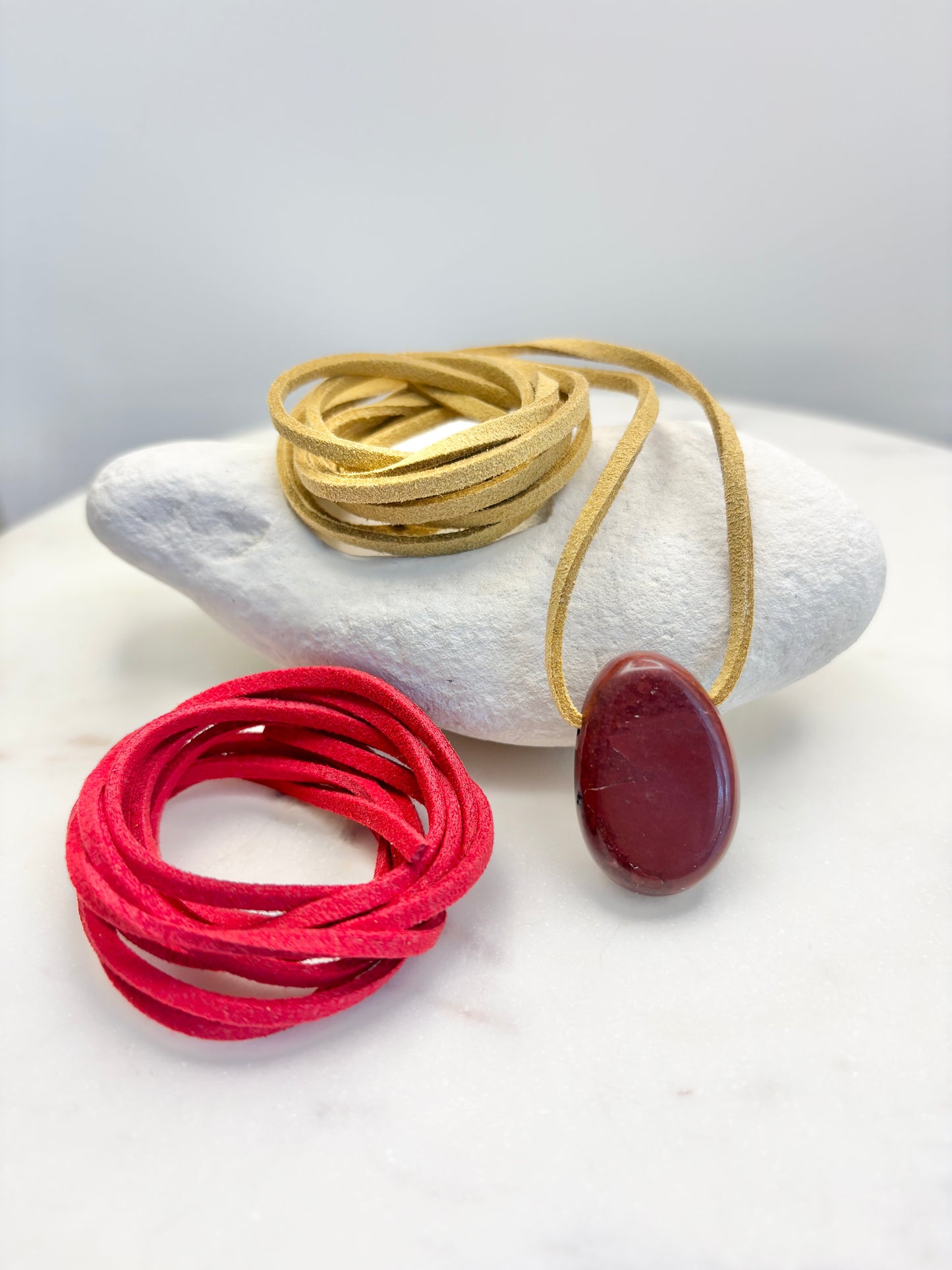 Red Jasper Pebble Pendant