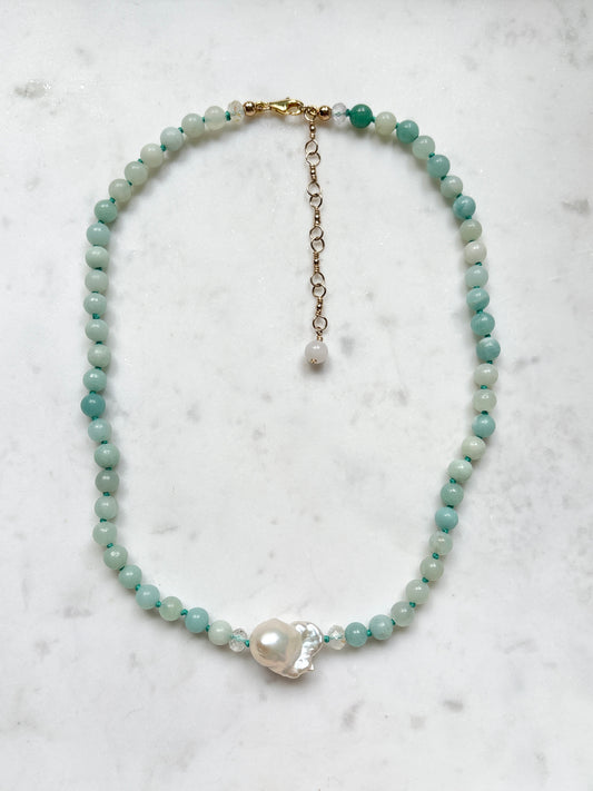 Baroque Embrace Amazonite Necklace - Limited