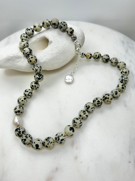 Dalmatian Jasper O’Clock Necklace