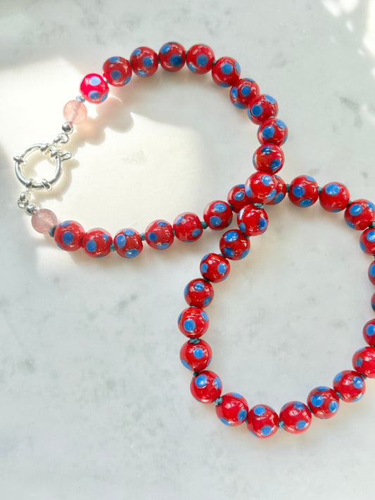 Scarlet Polka Love Bold Necklace - Limited