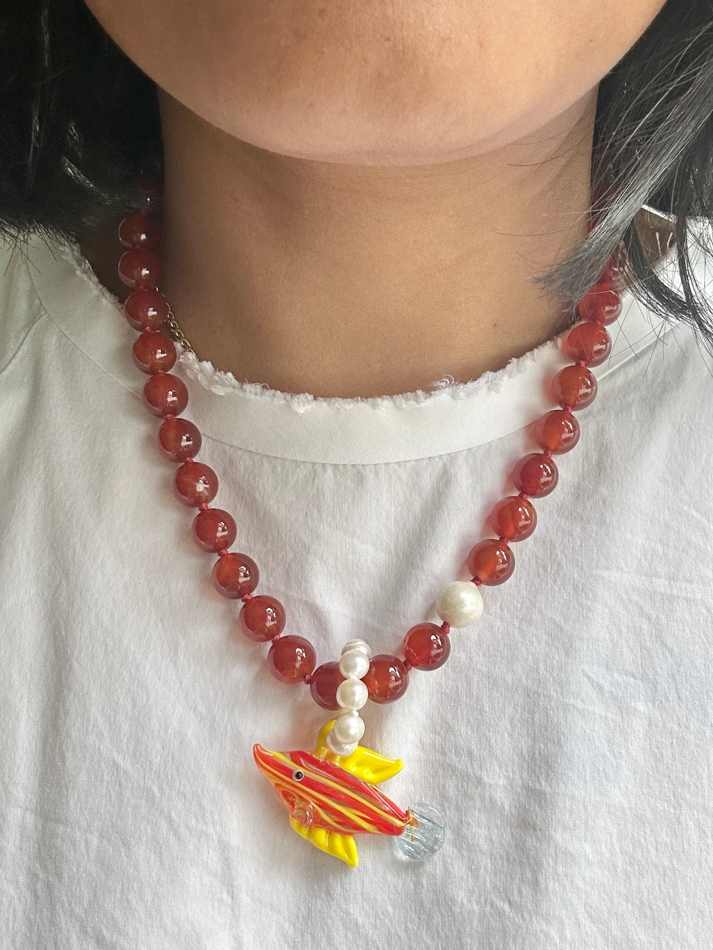 Red Carnelian O’Clock Necklace