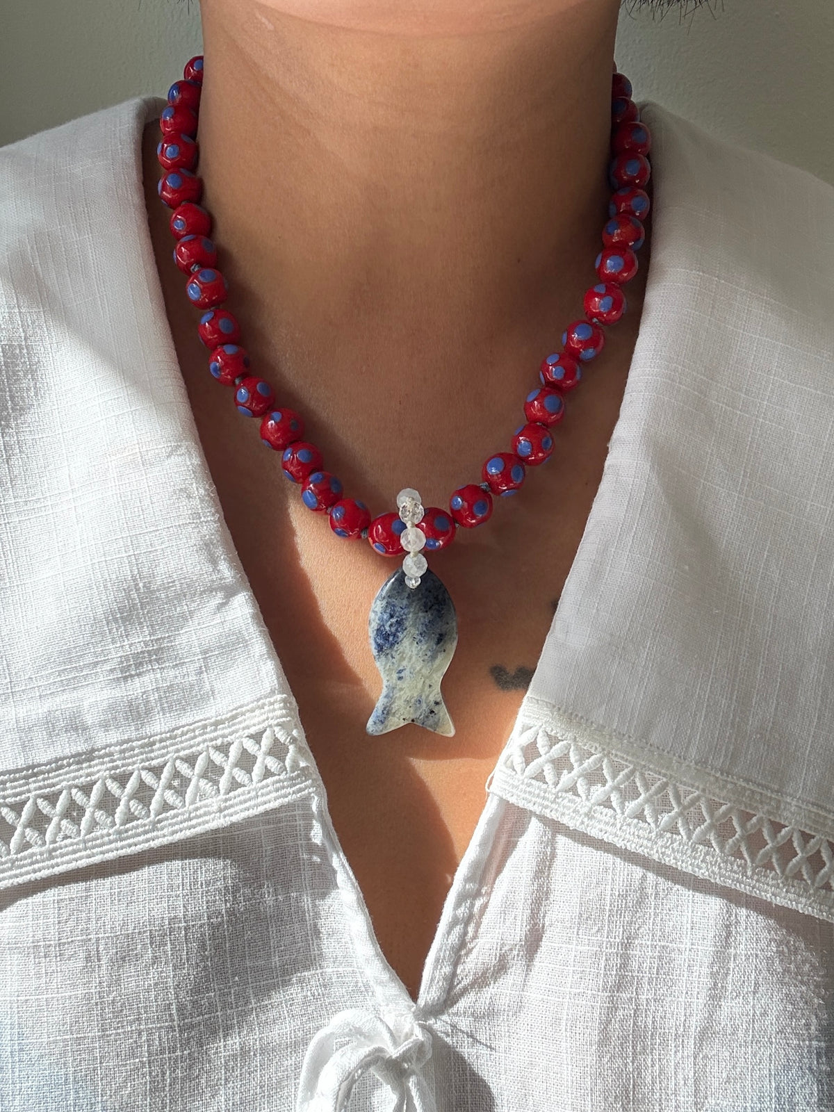 Scarlet Polka Love Bold Necklace - Limited