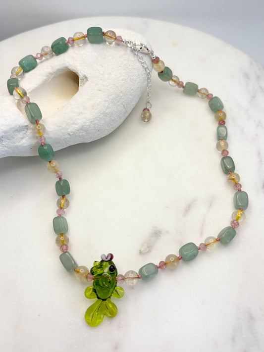 Pastel Splash & Dash Seafoam Necklace - One Of A Kind