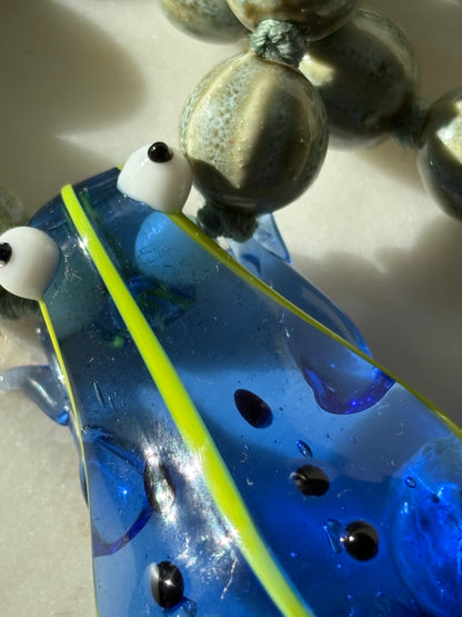Whimsy Hopper Cobalt Necklace - One Of A Kind