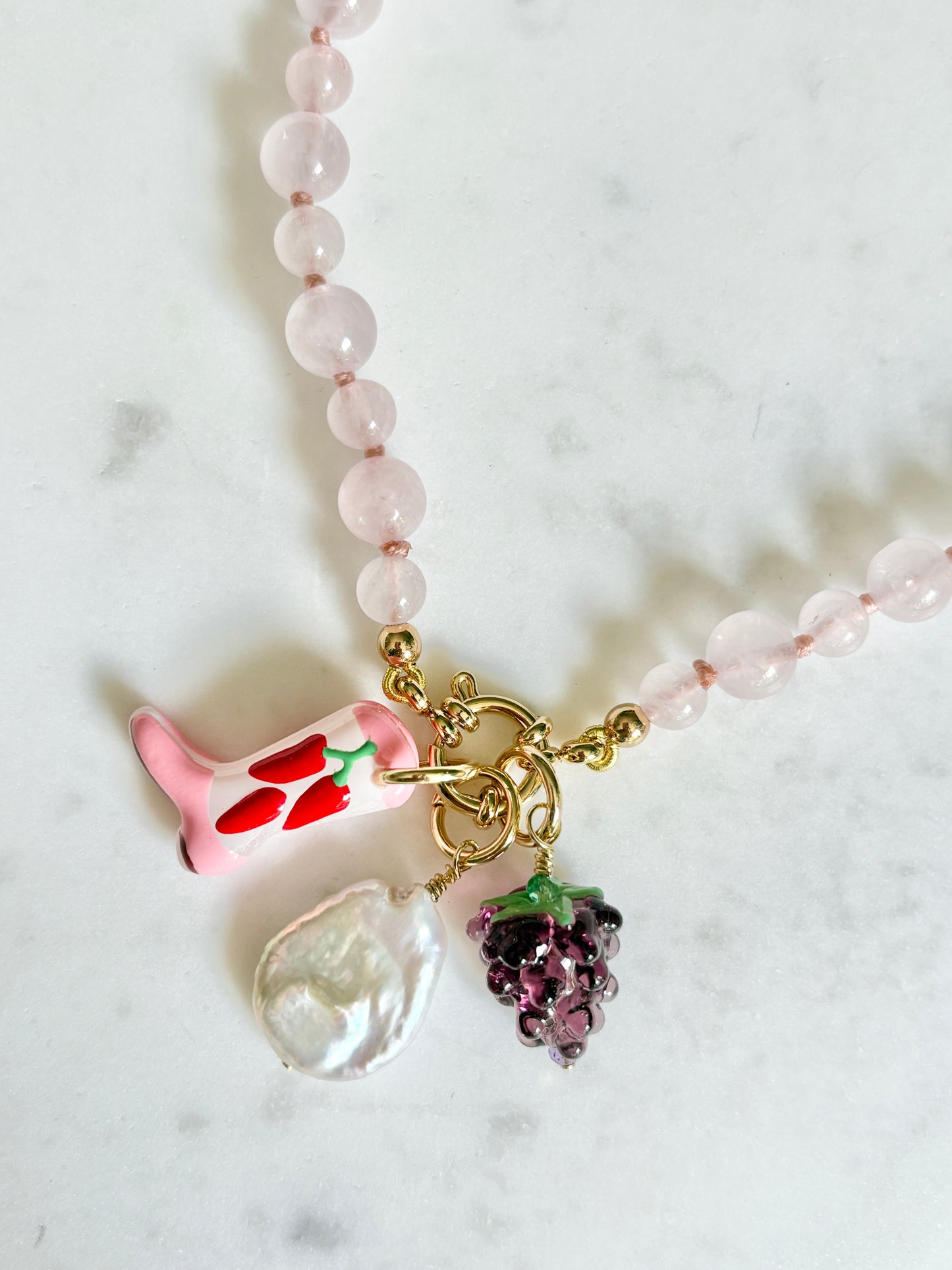 Bootiful Raspberry Bites Necklace