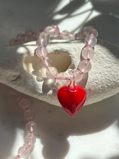 Groovy Heart Blush Necklace - Limited