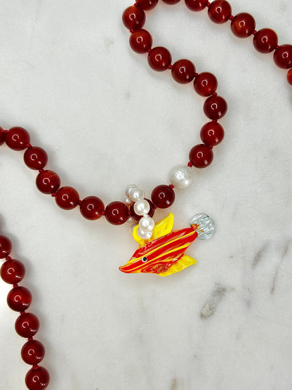 Carnelian O’Clock Necklace