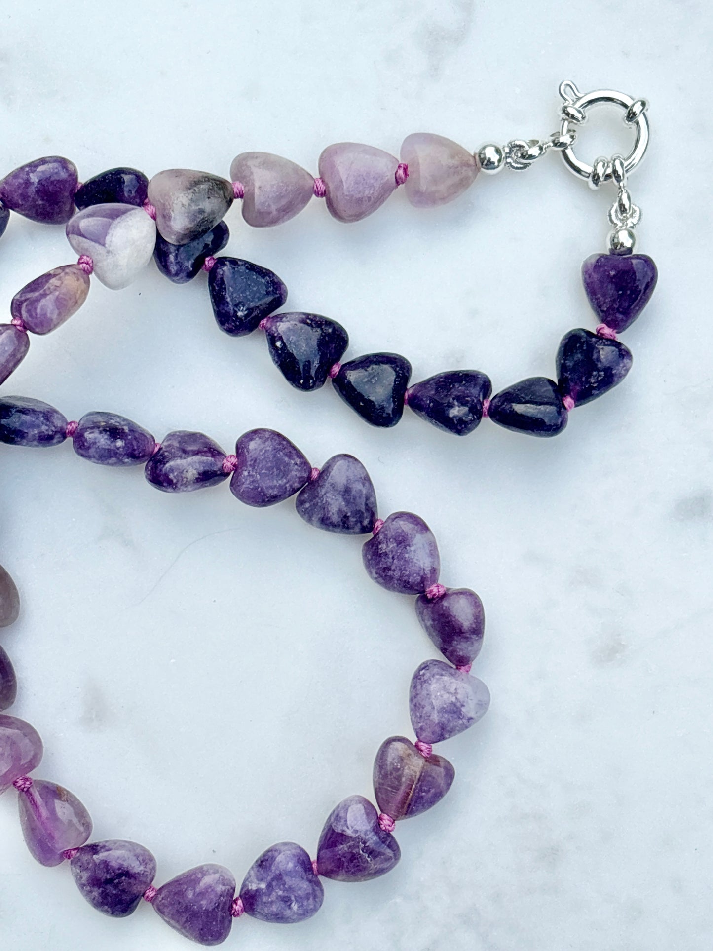 Violet Heart Confetti Necklace - One Of A Kind