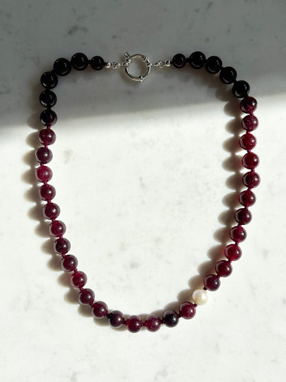 Garnet O’Clock Necklace