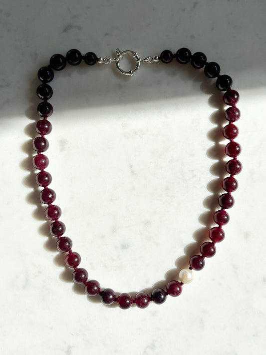 Garnet O’Clock Necklace