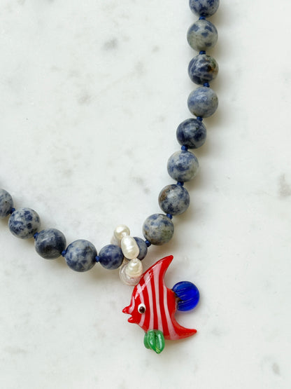 Blue Spot Mambo Necklace - One Of A Kind