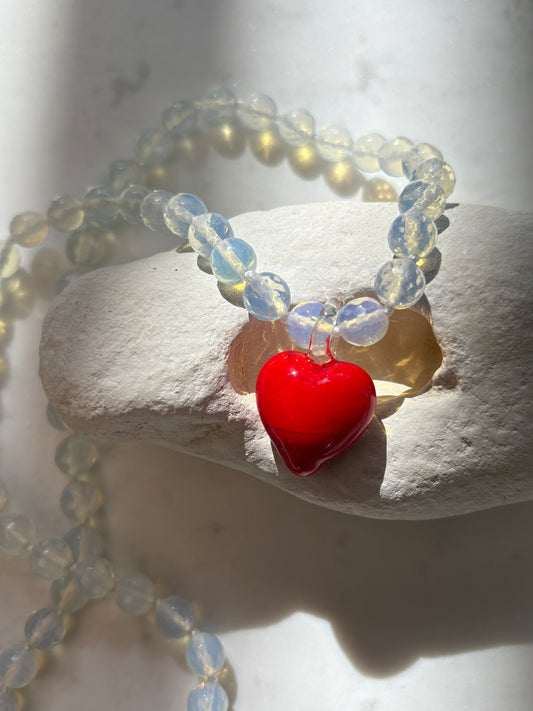 Groovy Heart Opalite Necklace - Limited