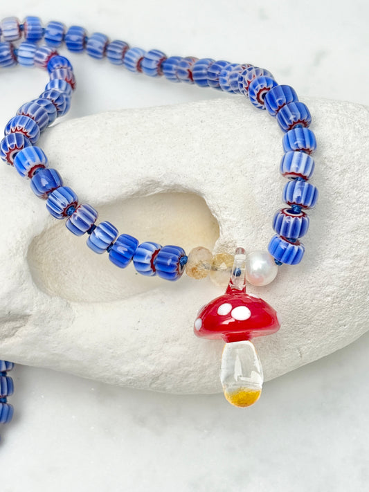 NEW Shroom Bloom Cobalt Necklace