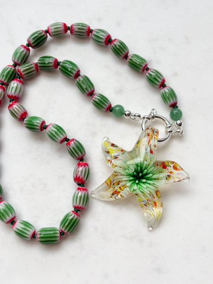 Celestial Star Burst Seafoam Necklace - Limited