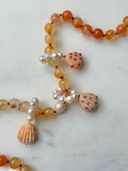 Red Agate O’Clock Necklace