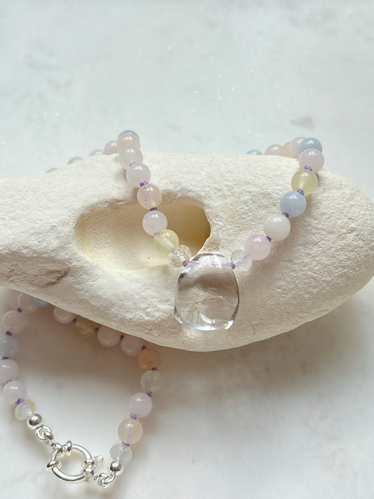Dew Droplet Morganite Necklace - Limited