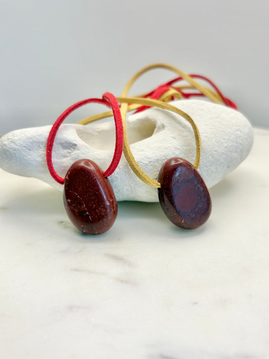 Red Jasper Pebble Pendant