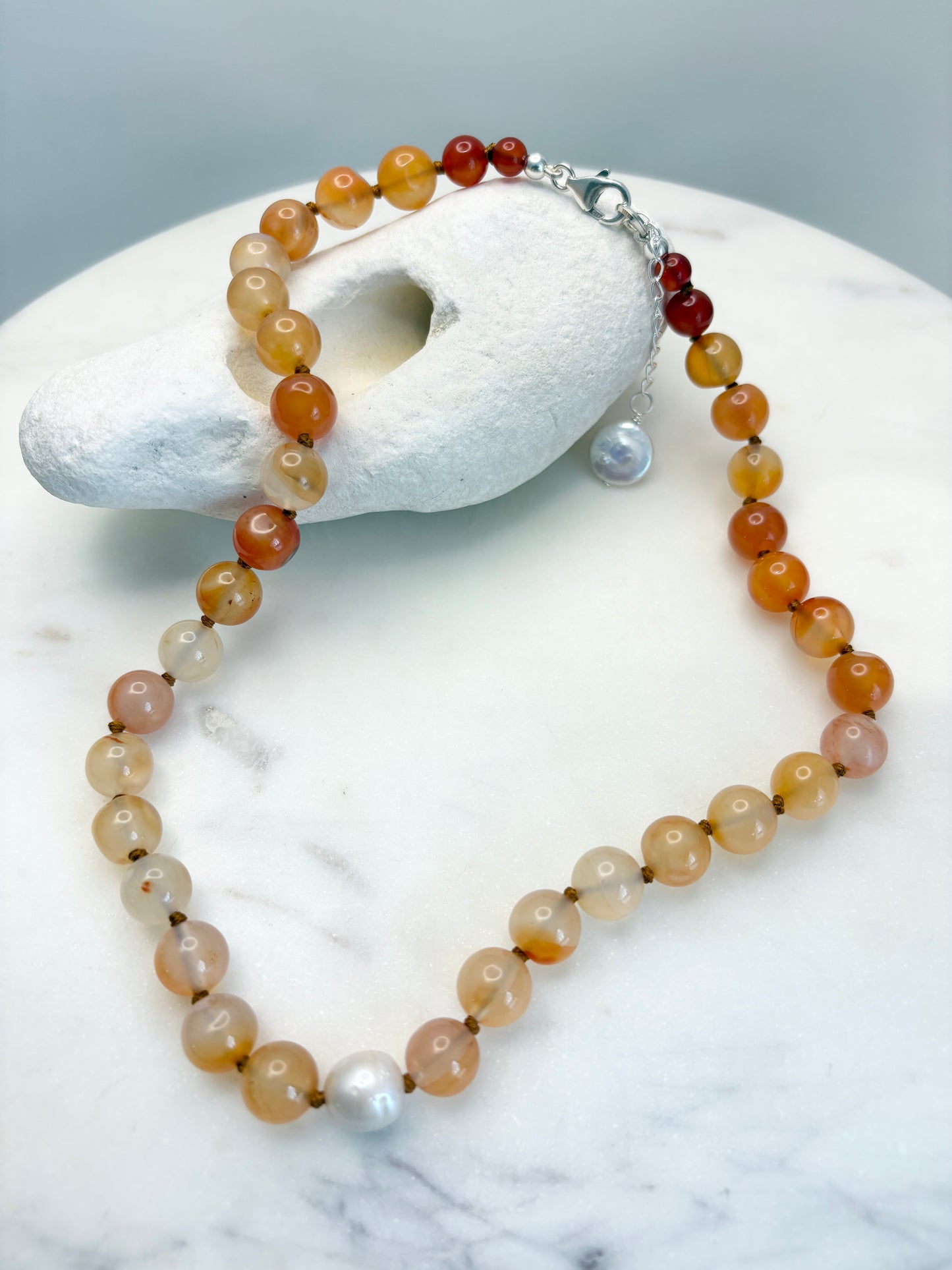 Red Agate O’Clock Necklace
