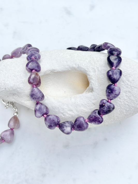 Violet Heart Confetti Necklace - One Of A Kind