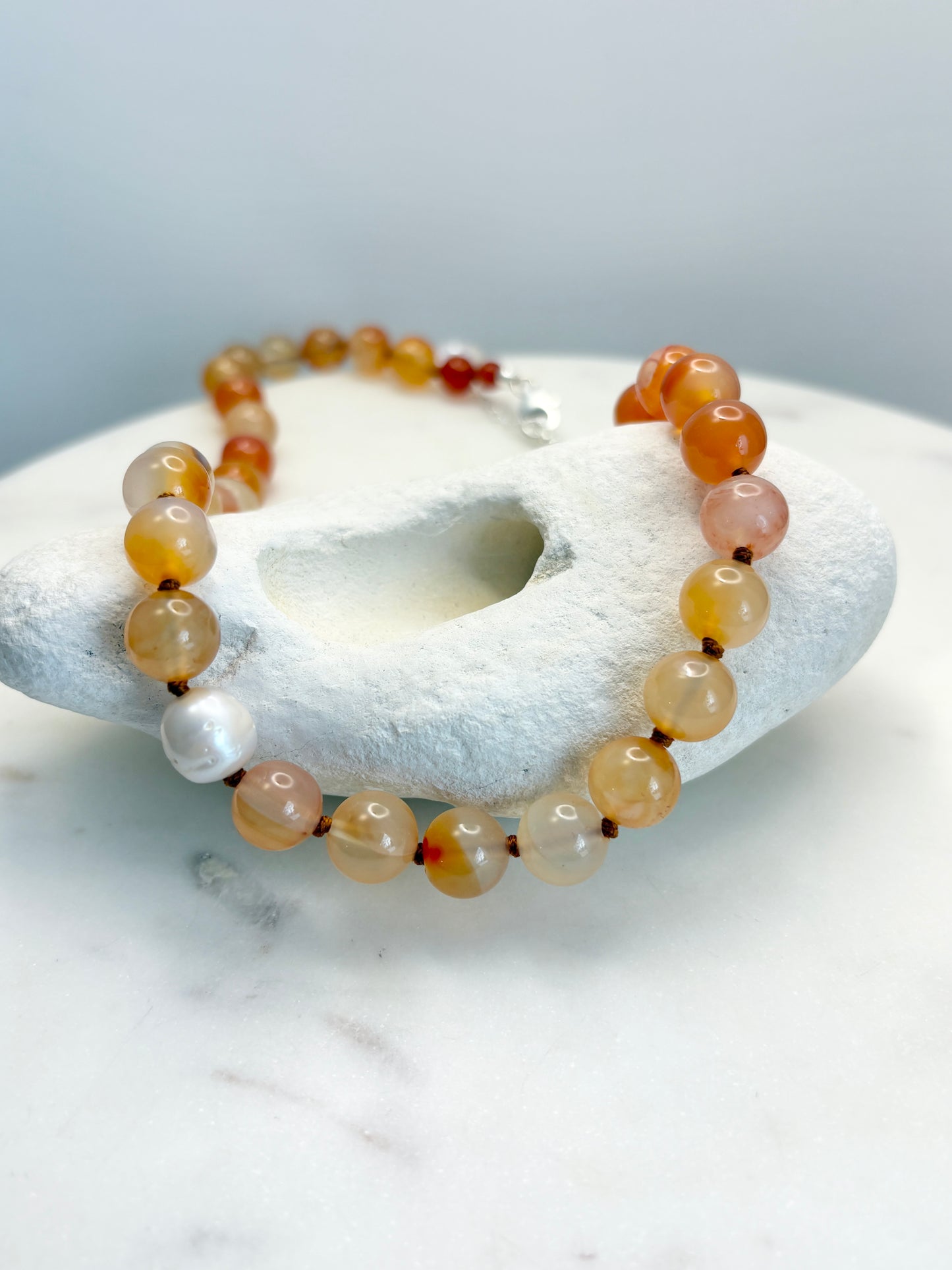 Red Agate O’Clock Necklace