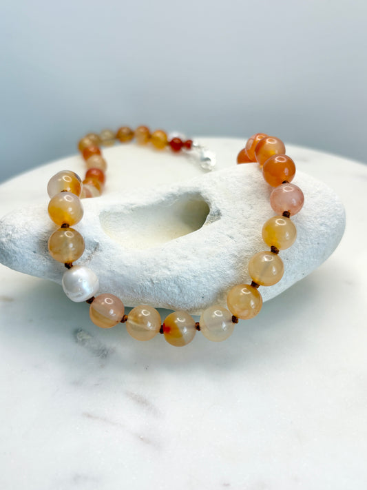 Red Agate O’Clock Necklace