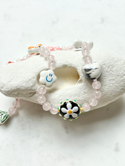 NEW Pinky Good Vibes Gem Necklace