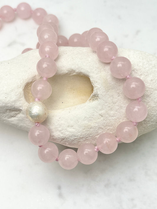 Rose Quartz O’Clock Necklace