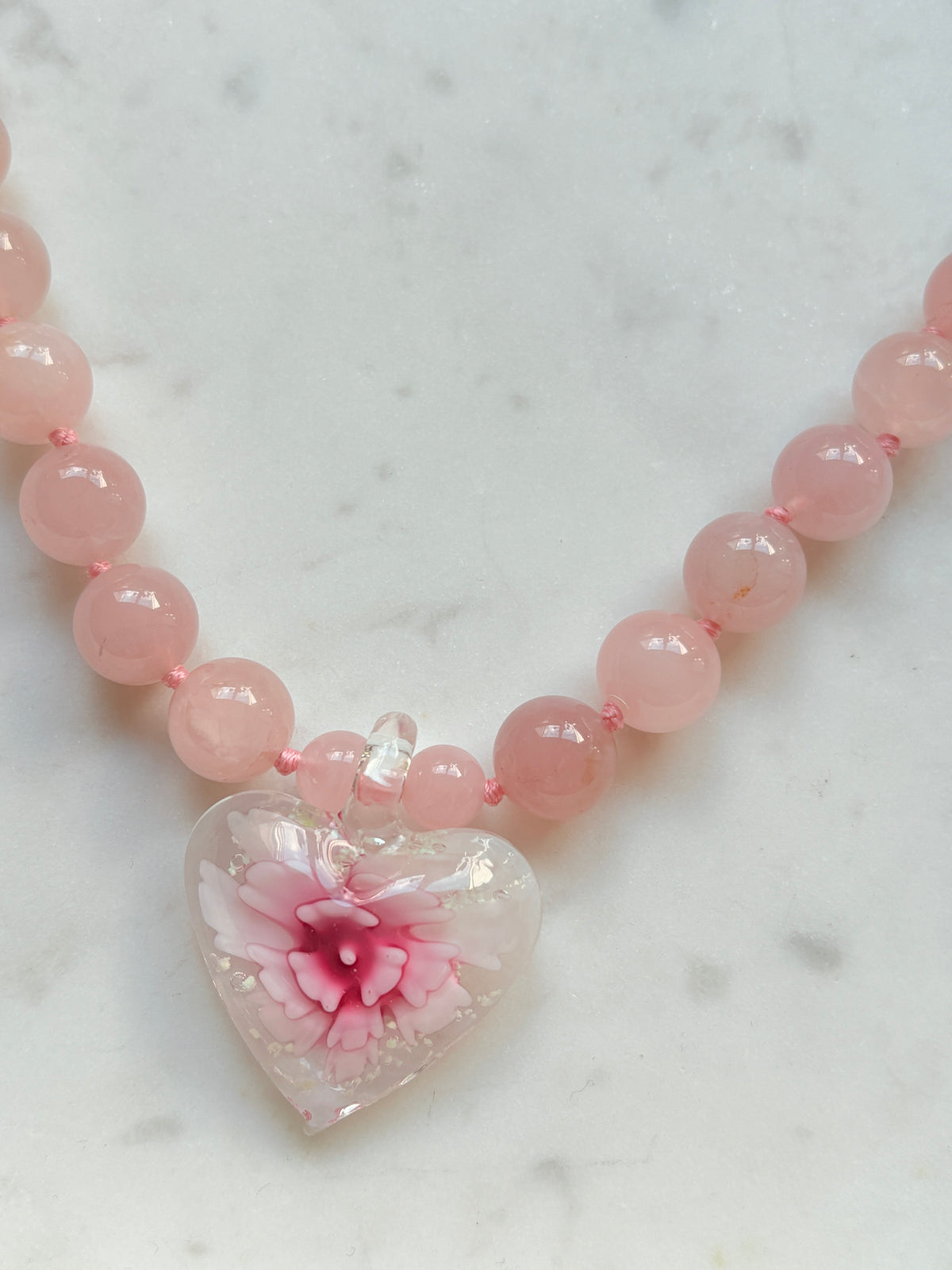 Heart In Bloom Blush Necklace - One Of A Kind