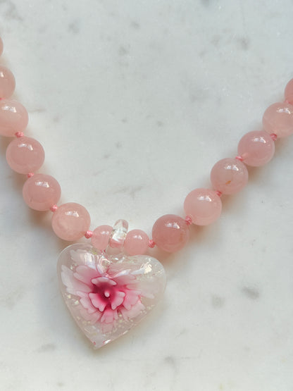 Heart In Bloom Blush Necklace - One Of A Kind