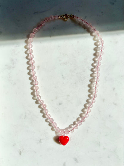 Groovy Heart Blush Necklace - Limited