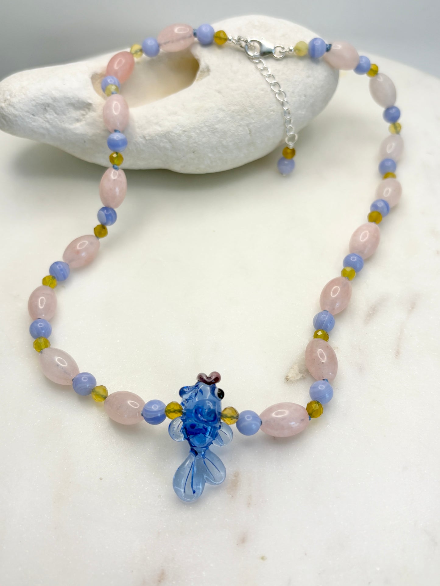 Pastel Splash & Dash Azure Necklace