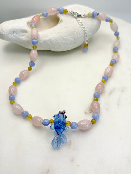 Pastel Splash & Dash Azure Necklace