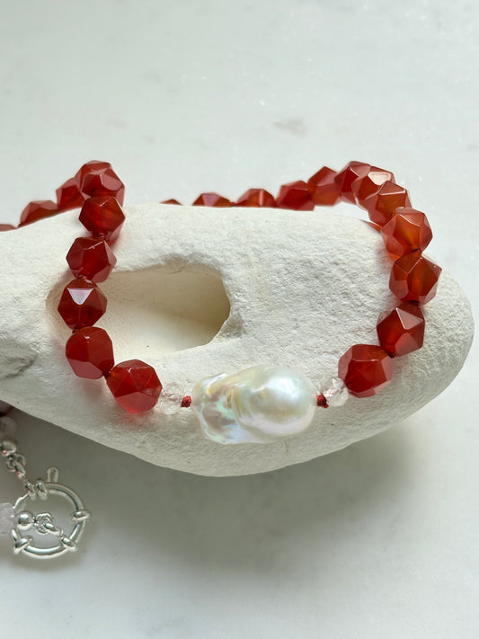 Star Cut Embrace Deluxe Carnelian Necklace - Limited