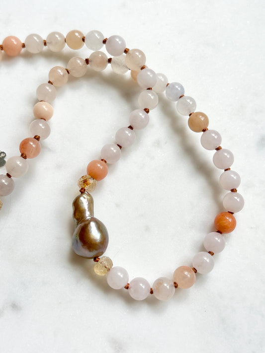Baroque Embrace Aventurine Necklace - One Of A Kind