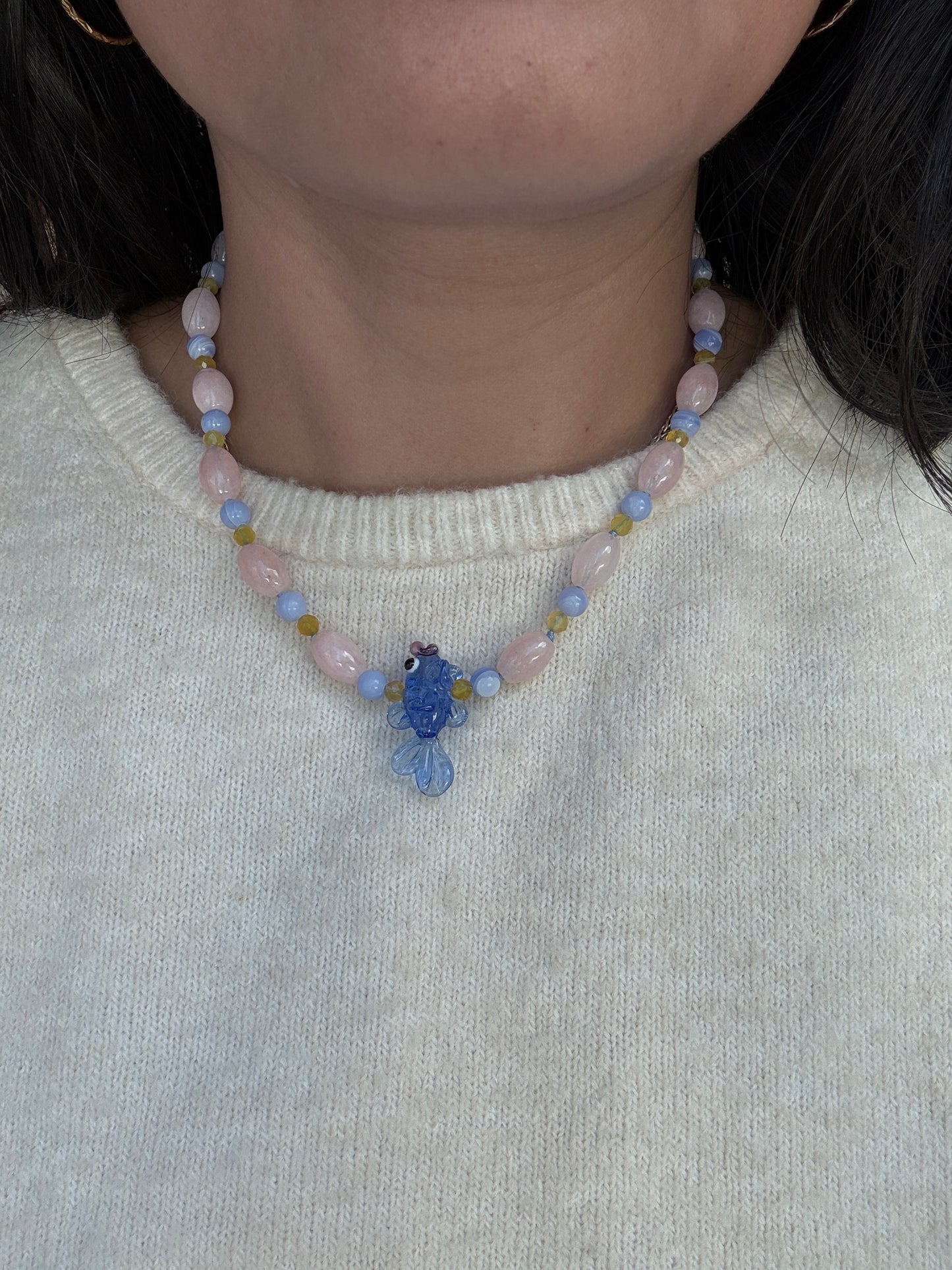 Pastel Splash & Dash Azure Necklace