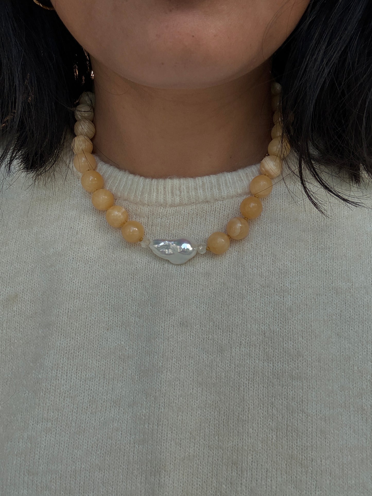 Baroque Embrace Deluxe White Necklace