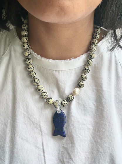 Dalmatian Jasper O’Clock Necklace