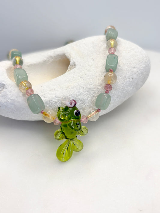 Pastel Splash & Dash Seafoam Necklace