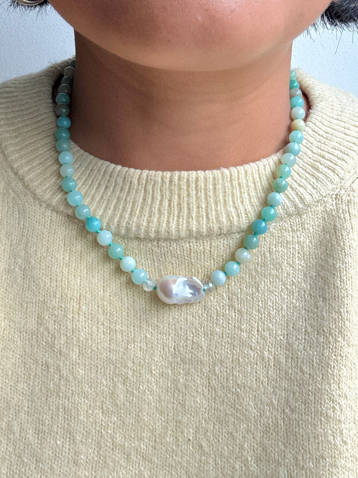 Baroque Embrace Amazonite Necklace - Limited