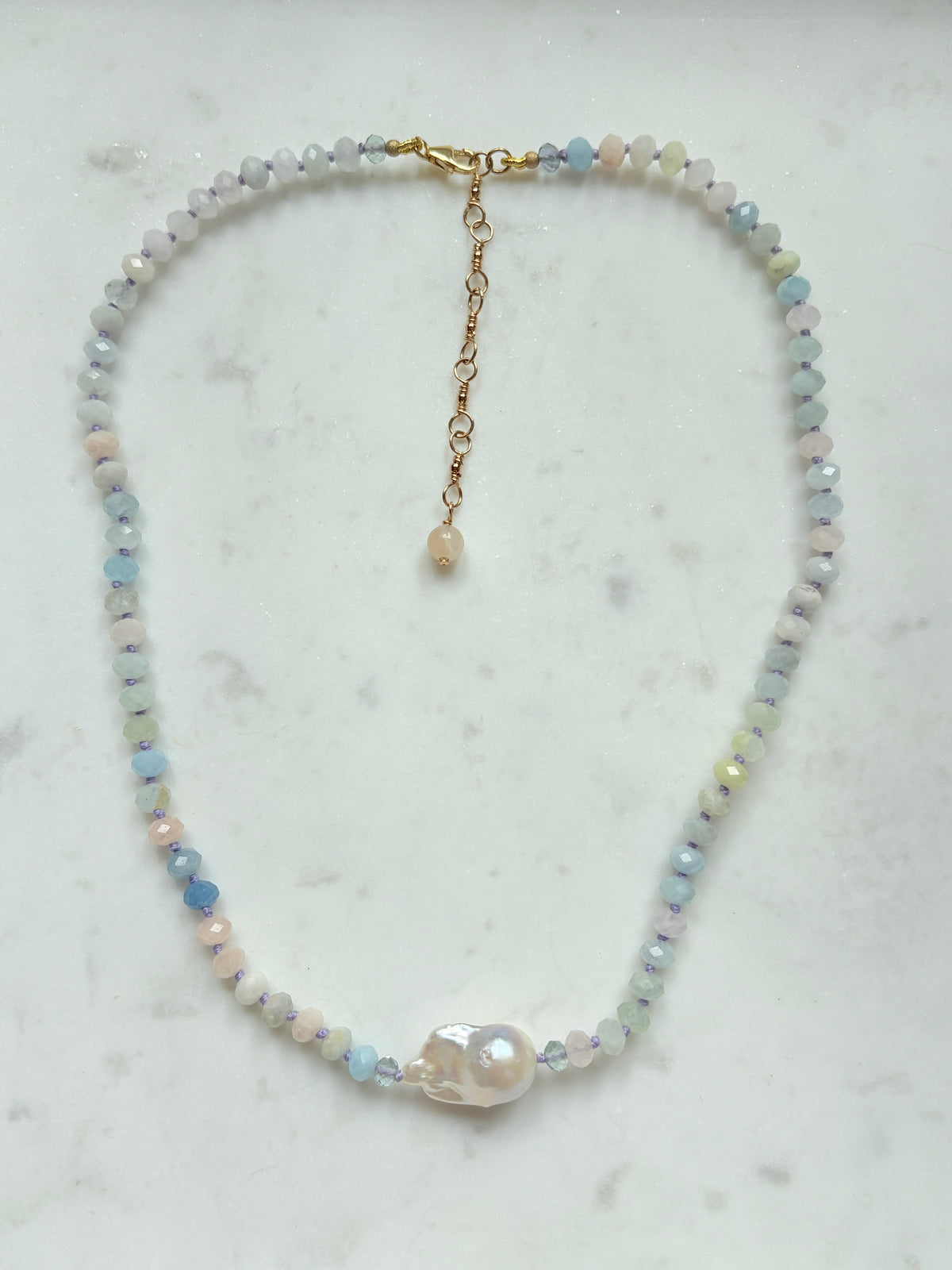 Facets Embrace Morganite Necklace - One Of A Kind