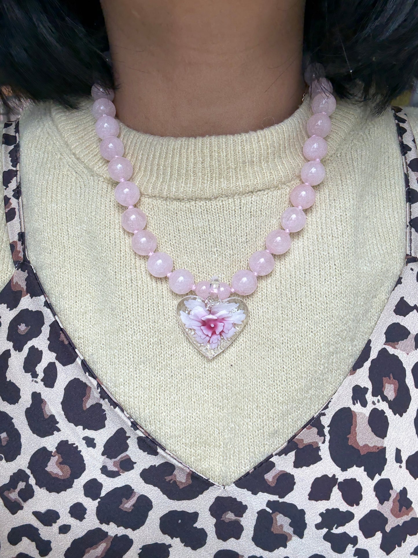 Heart In Bloom Blush Necklace - One Of A Kind