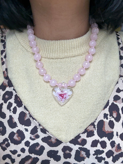 Heart In Bloom Blush Necklace - One Of A Kind