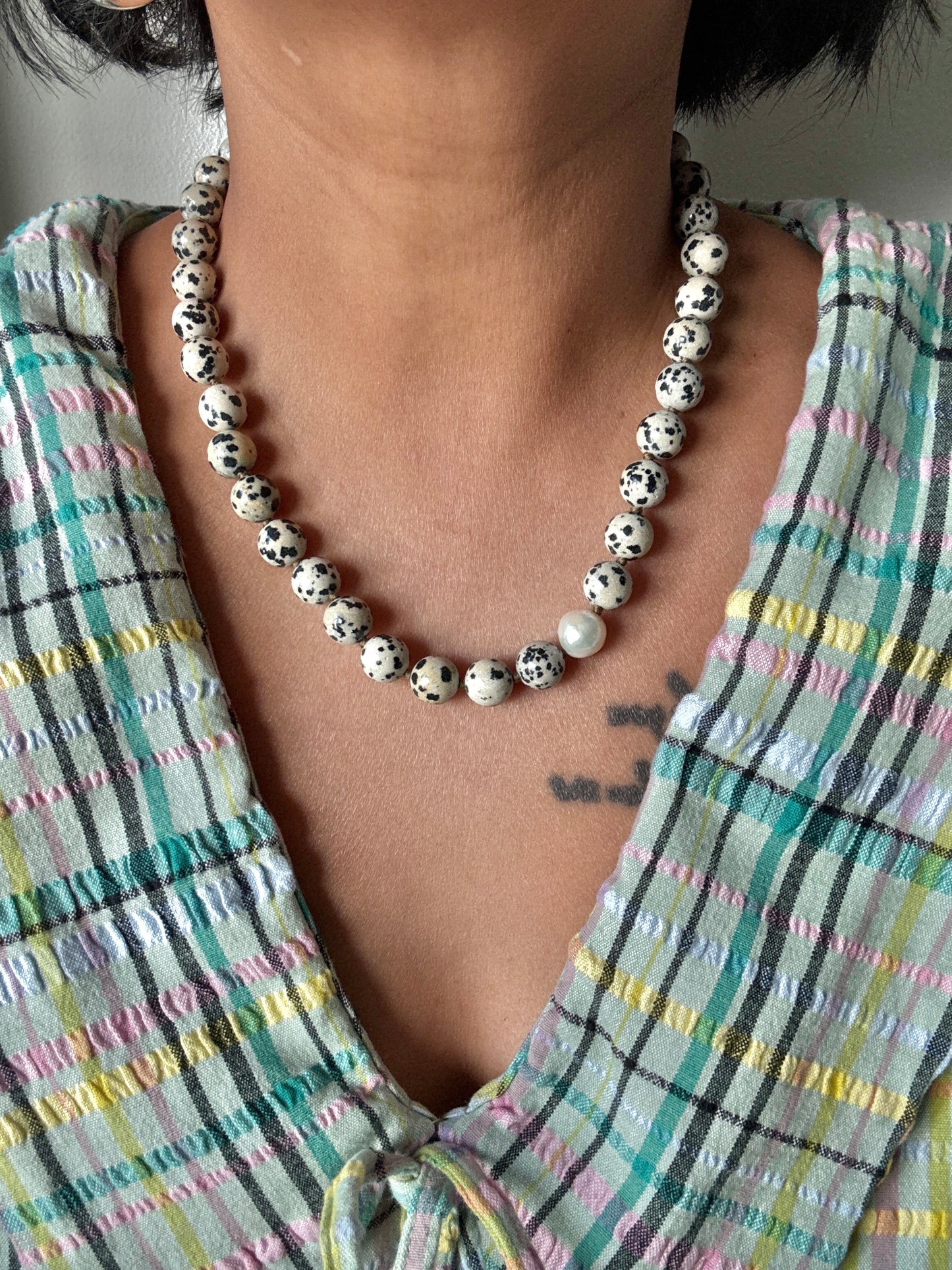 Dalmatian Jasper O’Clock Necklace