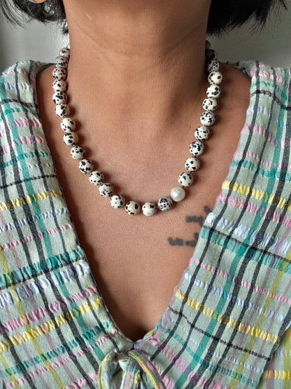 Dalmatian Jasper O’Clock Necklace