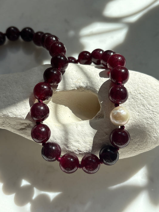 Garnet O’Clock Necklace