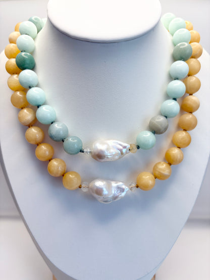 Baroque Embrace Deluxe White Necklace