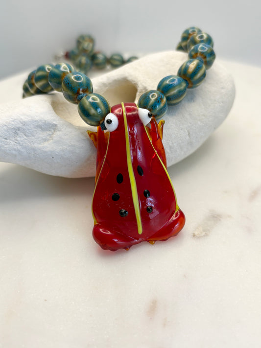 Whimsy Hopper Ruby Necklace