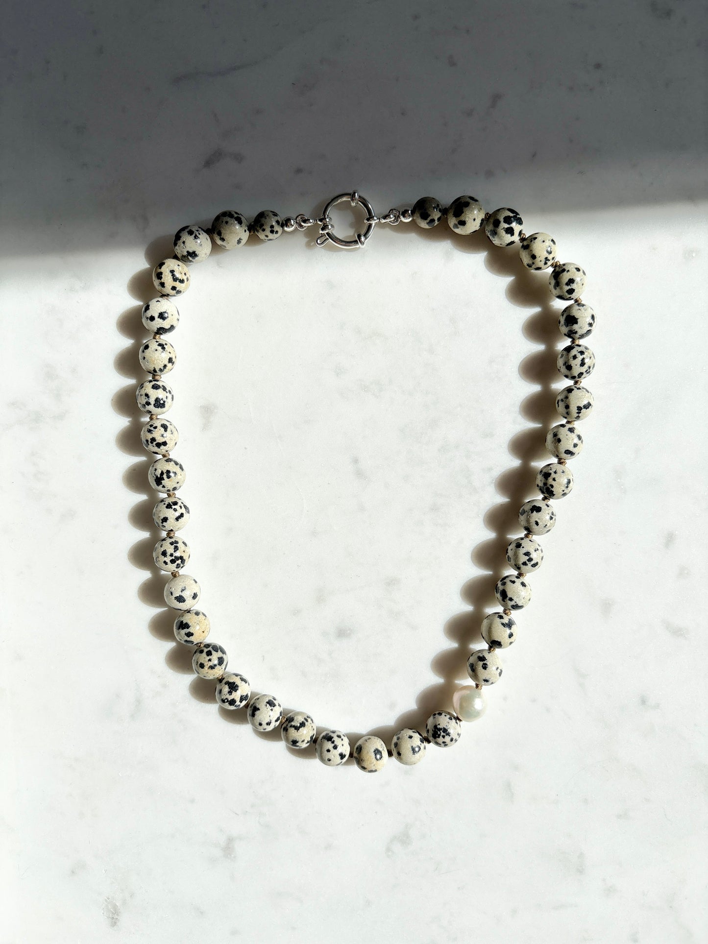 Dalmatian Jasper O’Clock Necklace